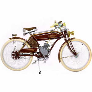 Craftsman Motorcycle, saveurs d'antan le vélocipède motorisé des années 20 - couleur marron