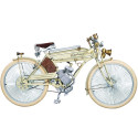Craftsman Motorcycle, saveurs d'antan le vélocipède motorisé des années 20 blanc