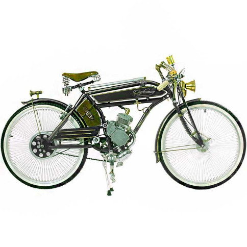 Craftsman Motorcycle, saveurs d'antan le vélocipède motorisé des années 20 noir