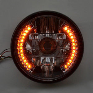 Phare de moto Brooksfeild LED avec clignotants intégrés - diamètre 180mm