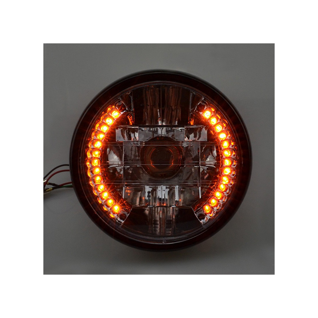 Phare de moto Brooksfeild LED avec clignotants intégrés - diamètre 180mm -  Hotpop-racer - Tous les équipements pour moto & auto