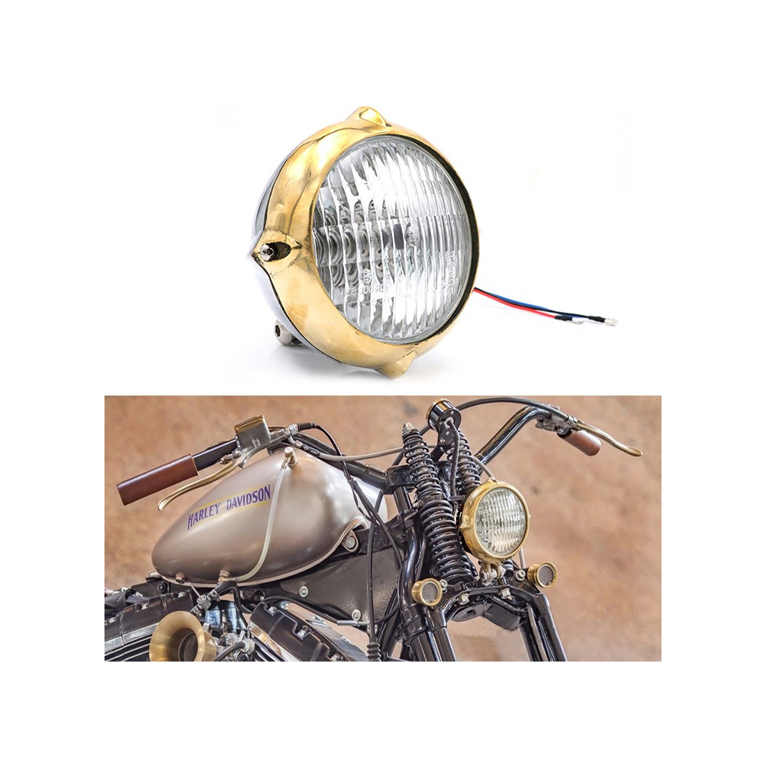 Boucle de cadre moto à souder - tube acier Ø22 mm avec ruban LED étanche  largeur extérieur du cintre 175mm