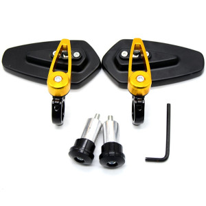 Paire de rétroviseur Miglia-way aluminium anodisé jaune look café racer