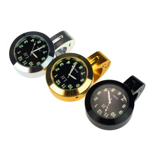 Montre étanche pour guidon de moto couleur noir, argent ou Or