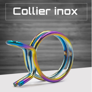 Collier de durite d'essence en acier inoxydable couleur arc-en-ciel