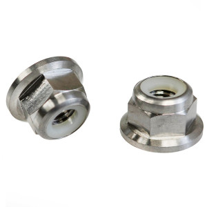 Ecrou frein en titane nylstop à embase diamètre M8 pas de 1.25mm - Grade 5 TA6V