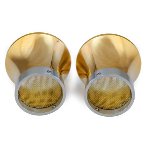 Cornet en laiton bague aluminium poli avec filtre pour carburateur vintage Ø 54mm à 55mm