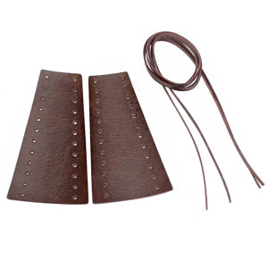 Bande de cuir perforée pour levier de moto - couleur marron foncée