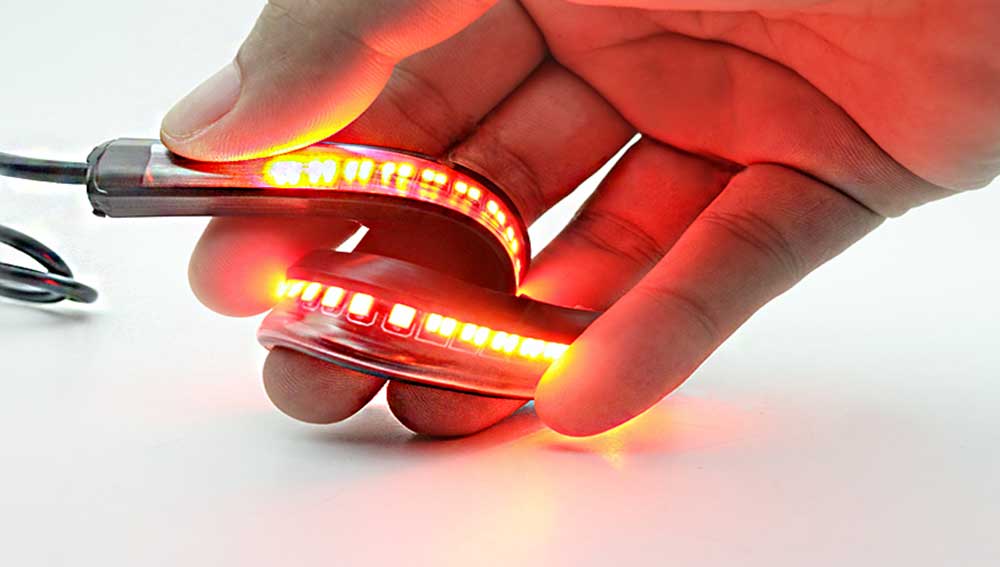 Barre De Feu Arrière Flexible À 48 Led Pour Moto, 2 Pièces